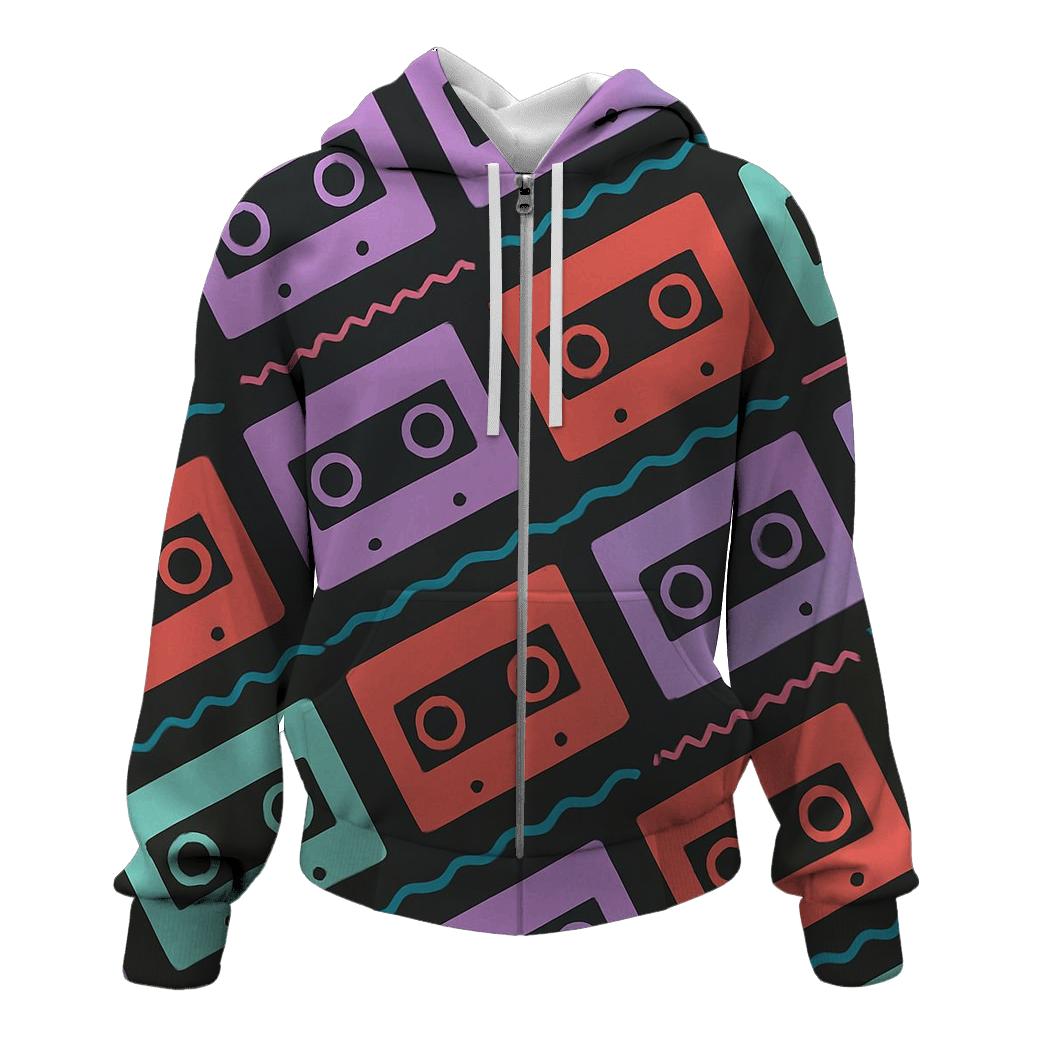 Retro Cassette Wave Stripes custom hoodies
