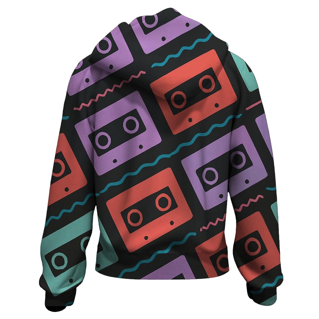 Retro Cassette Wave Stripes custom hoodies