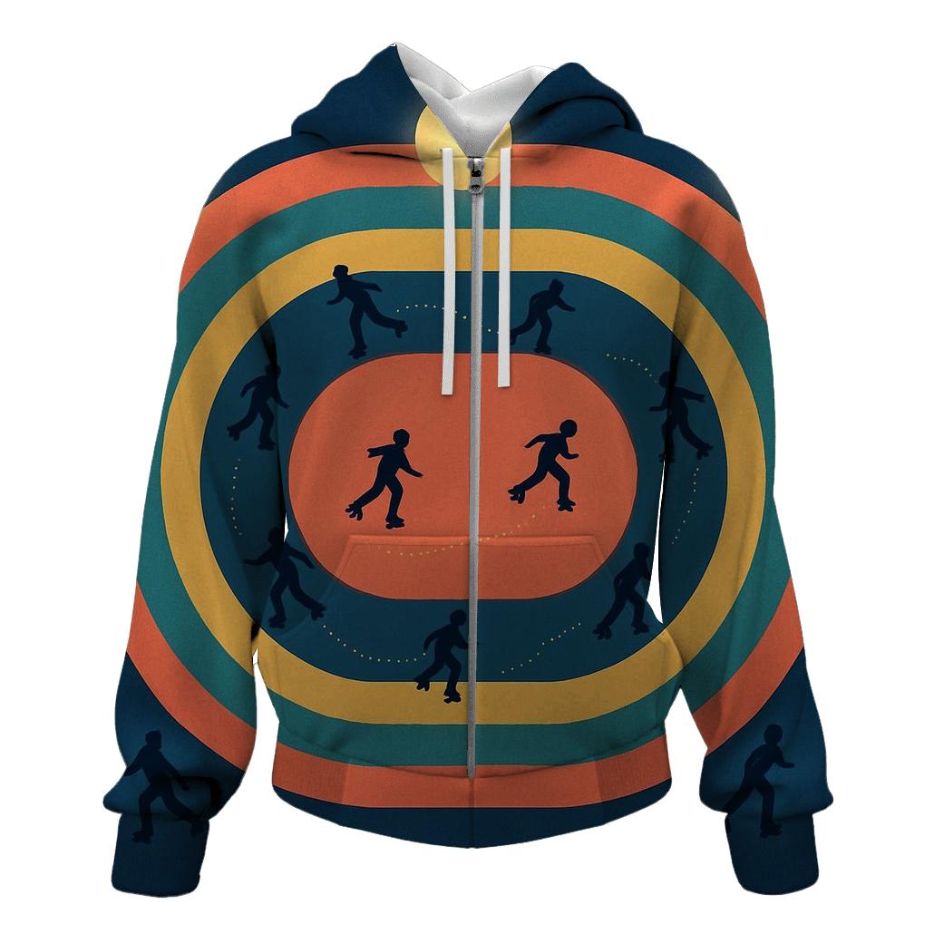 Retro Roller Rink Night embroidered hoodies