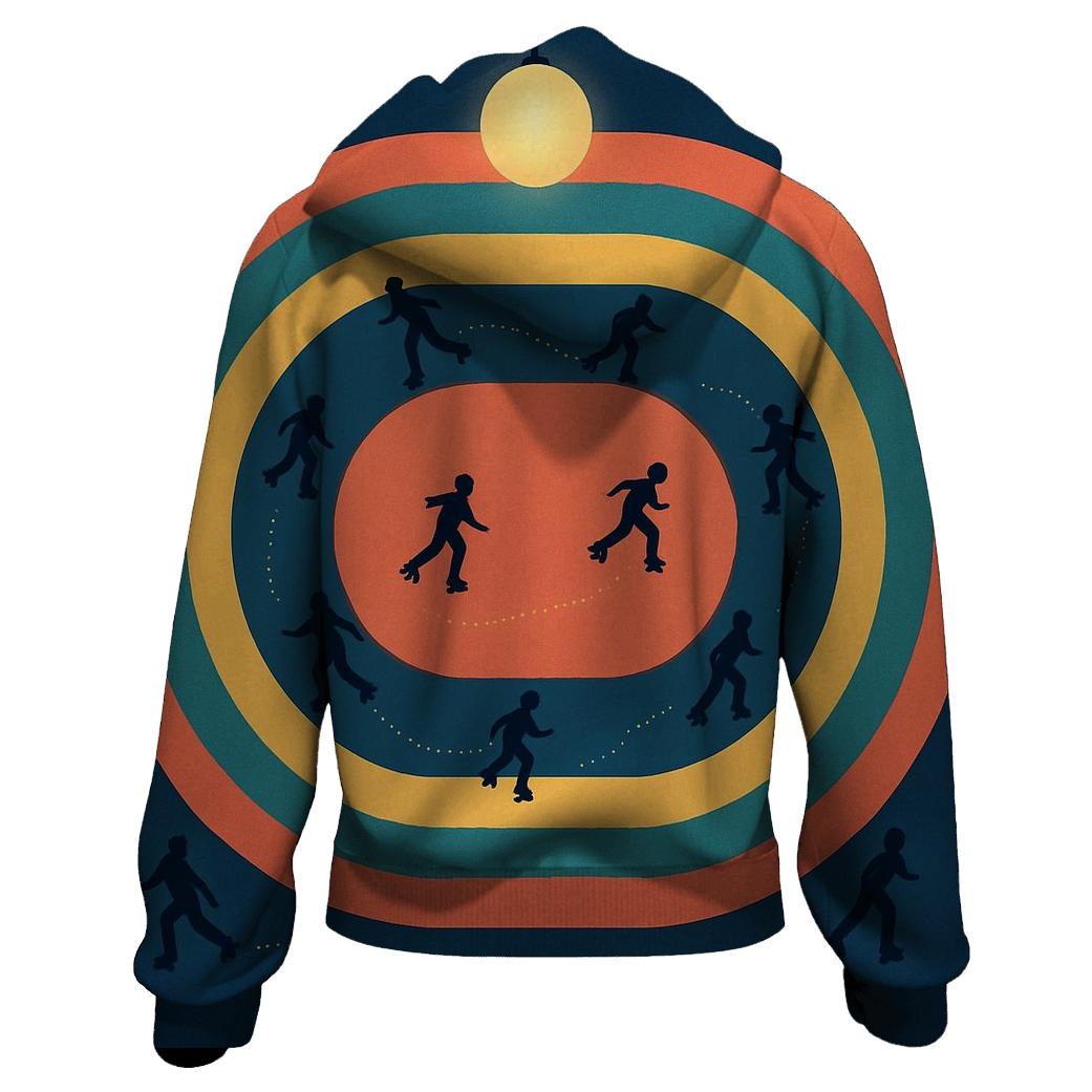 Retro Roller Rink Night embroidered hoodies