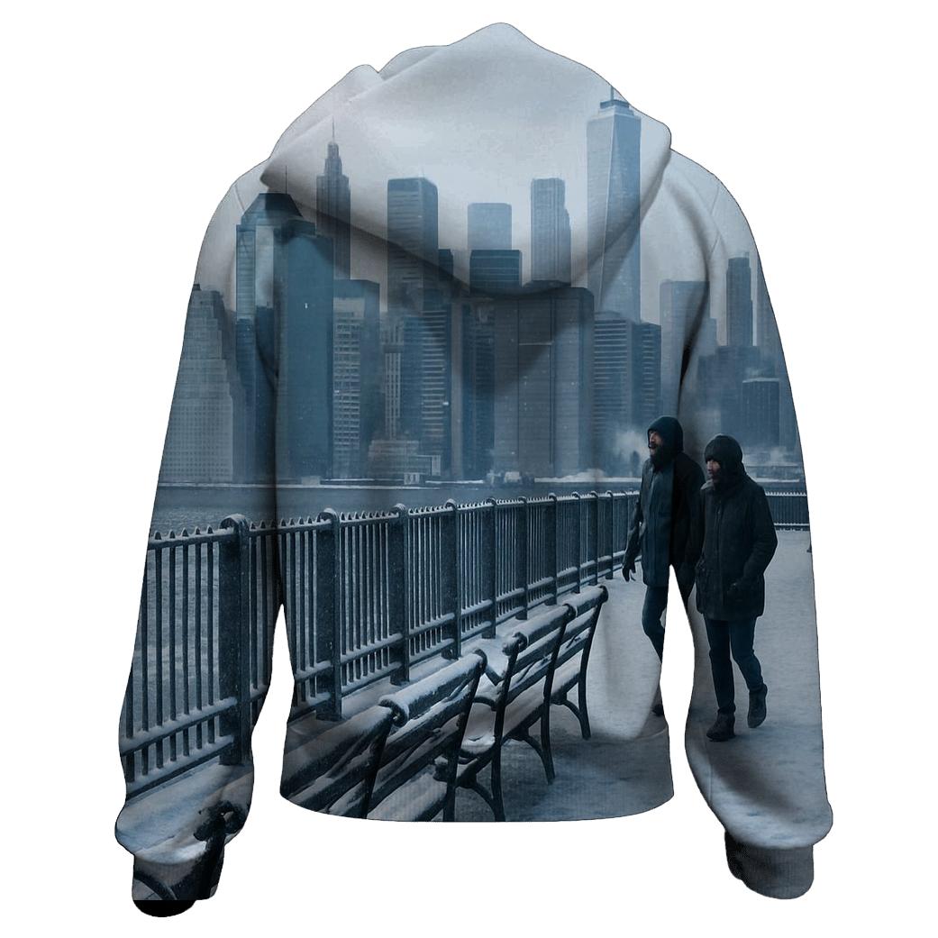 Brooklyn Heights Winter Promenade View heavyweight hoodies