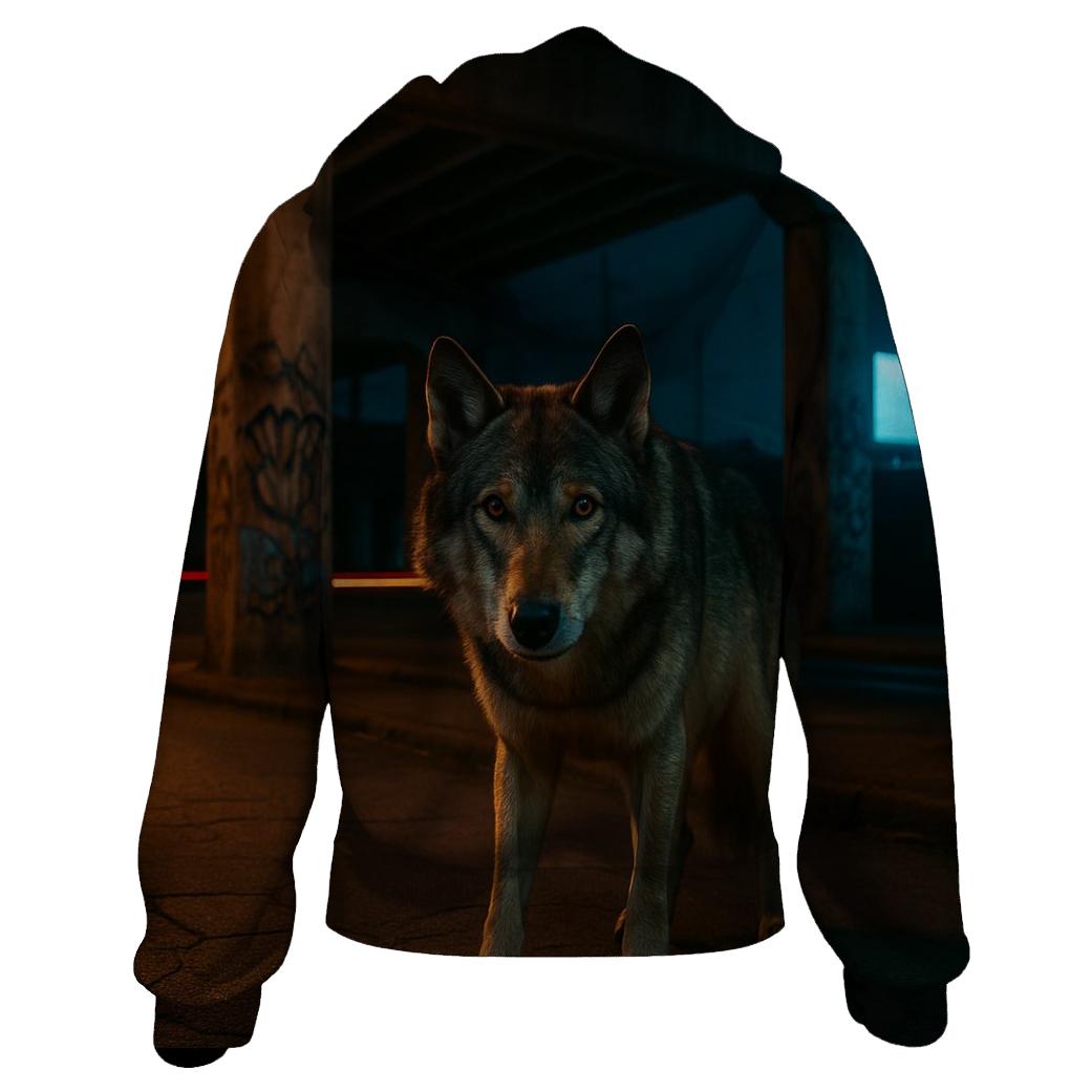 Urban Edge Wolf Under Highway Overpass custom hoodies