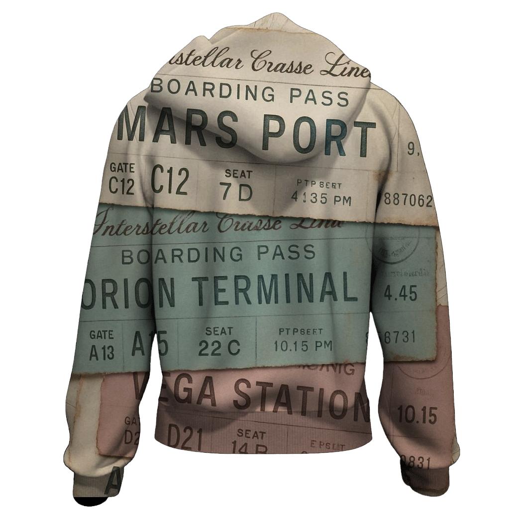 Retro Starliner Boarding Pass Collage hoodie designs