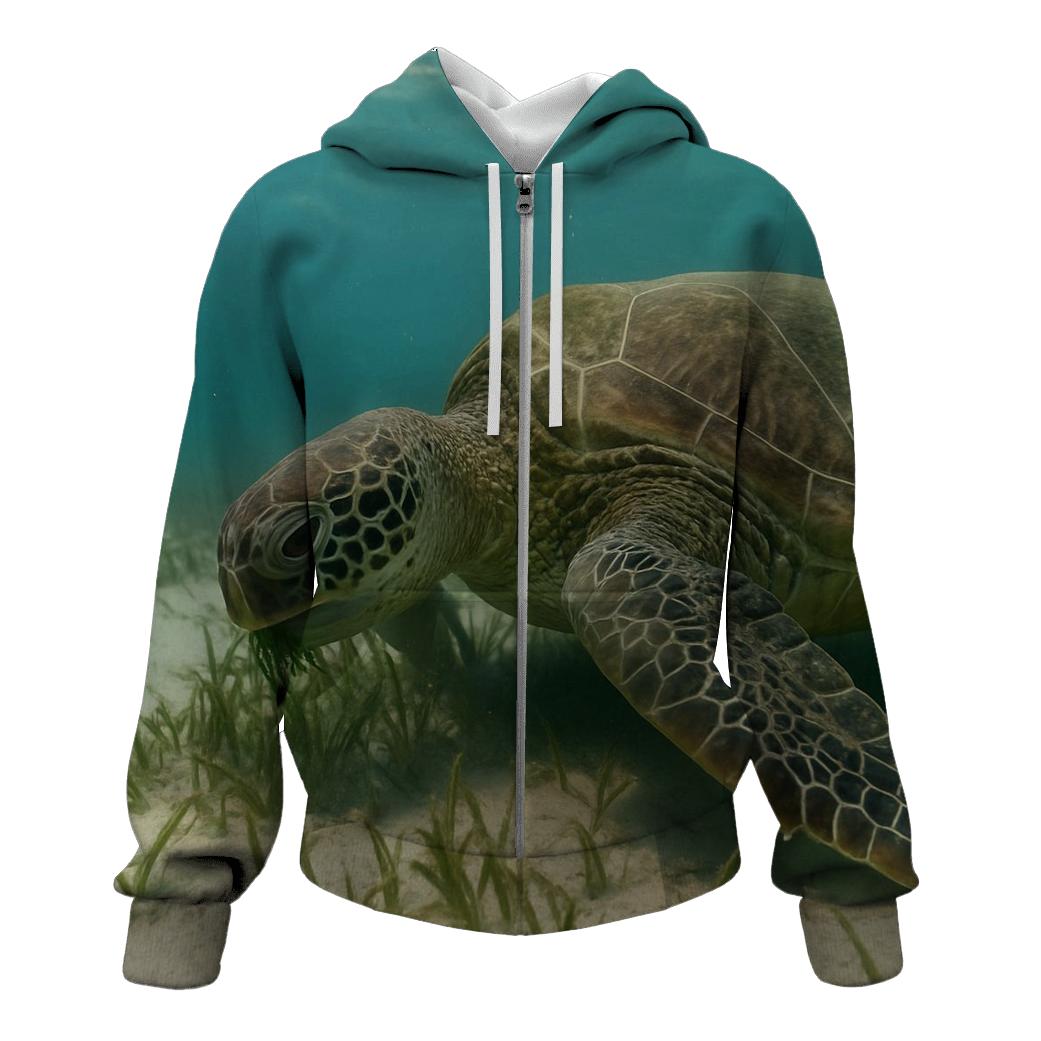 Seagrass Shadow Green Sea Turtle premium hoodies