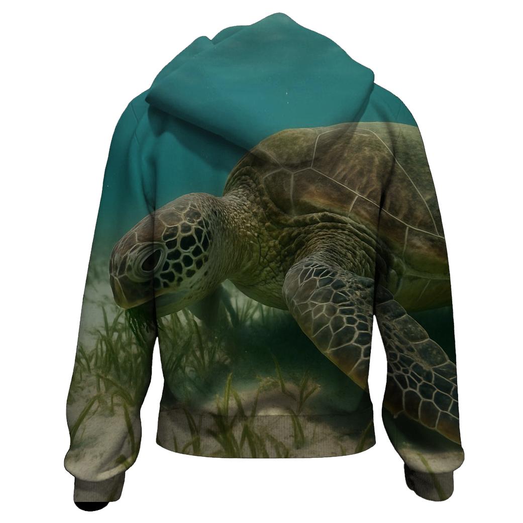 Seagrass Shadow Green Sea Turtle premium hoodies