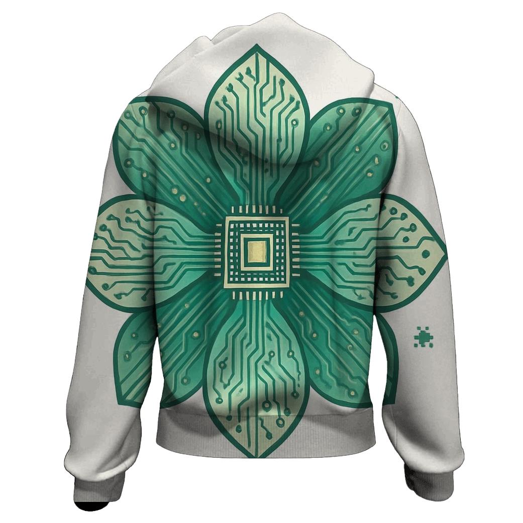 Botanical Circuit Blossom heavyweight hoodies