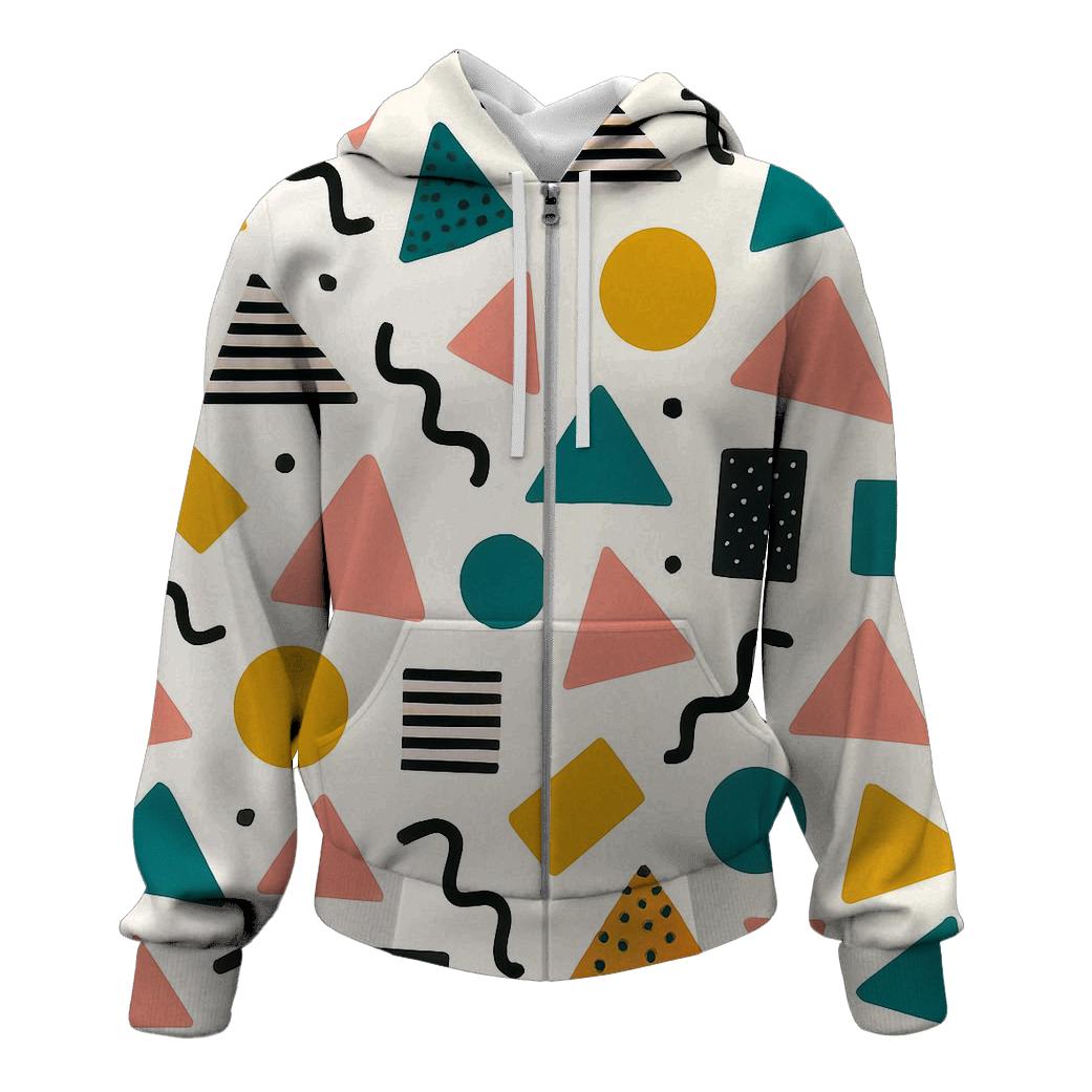 Memphis Pop Geometry heavyweight hoodies