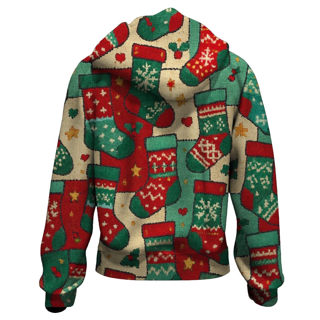 Mismatched Stocking Patchwork Design hoodie trends