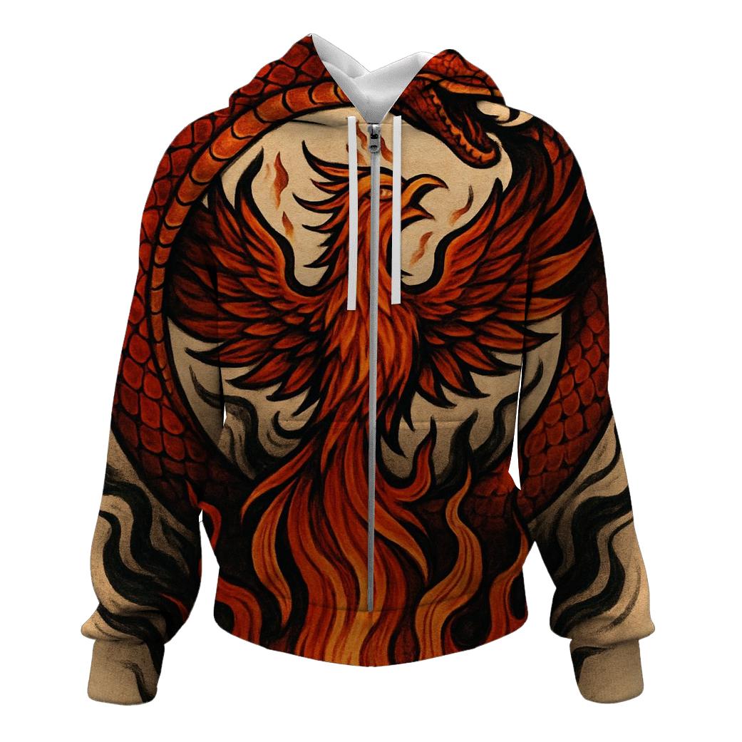 Phoenix Crowned Ouroboros custom hoodies