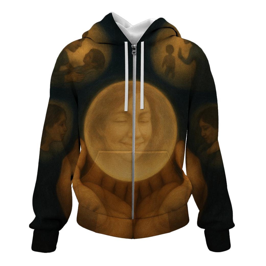 The Light She Left In My Hands embroidered hoodies