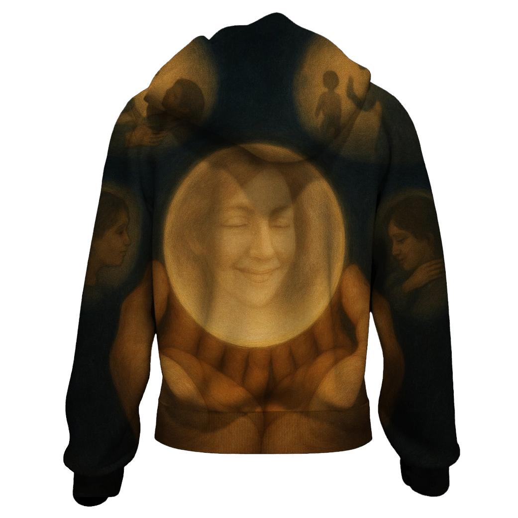 The Light She Left In My Hands embroidered hoodies