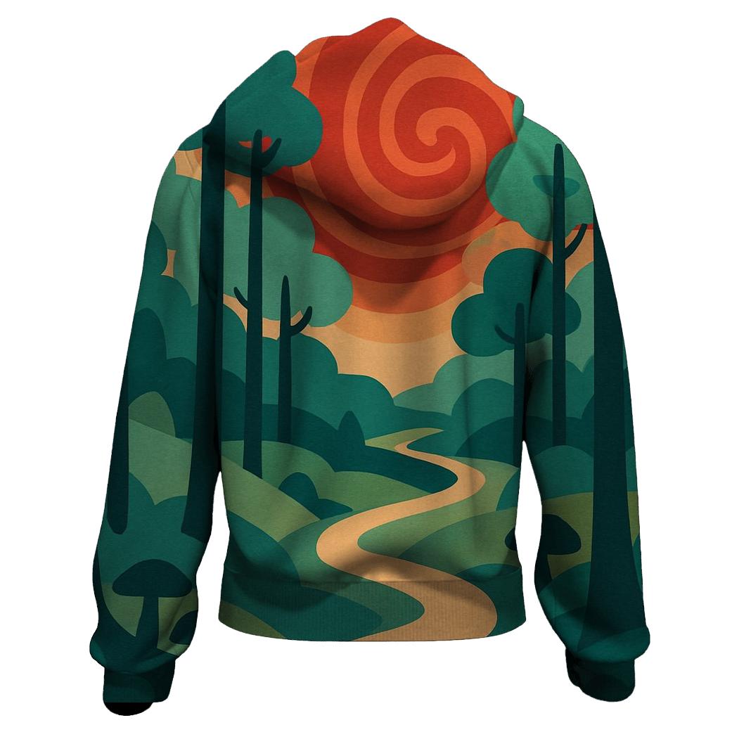 Psychedelic Forest Trail zip-up hoodies
