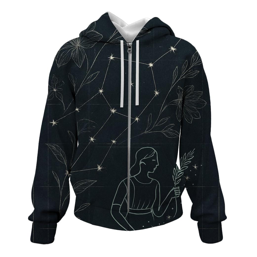 Virgo Celestial Herbarium Chart designer hoodies