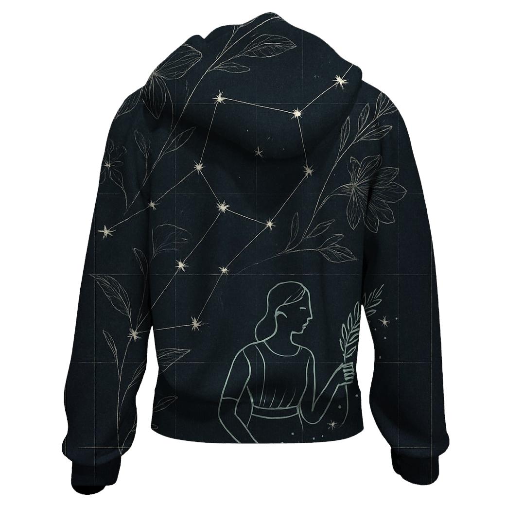 Virgo Celestial Herbarium Chart designer hoodies