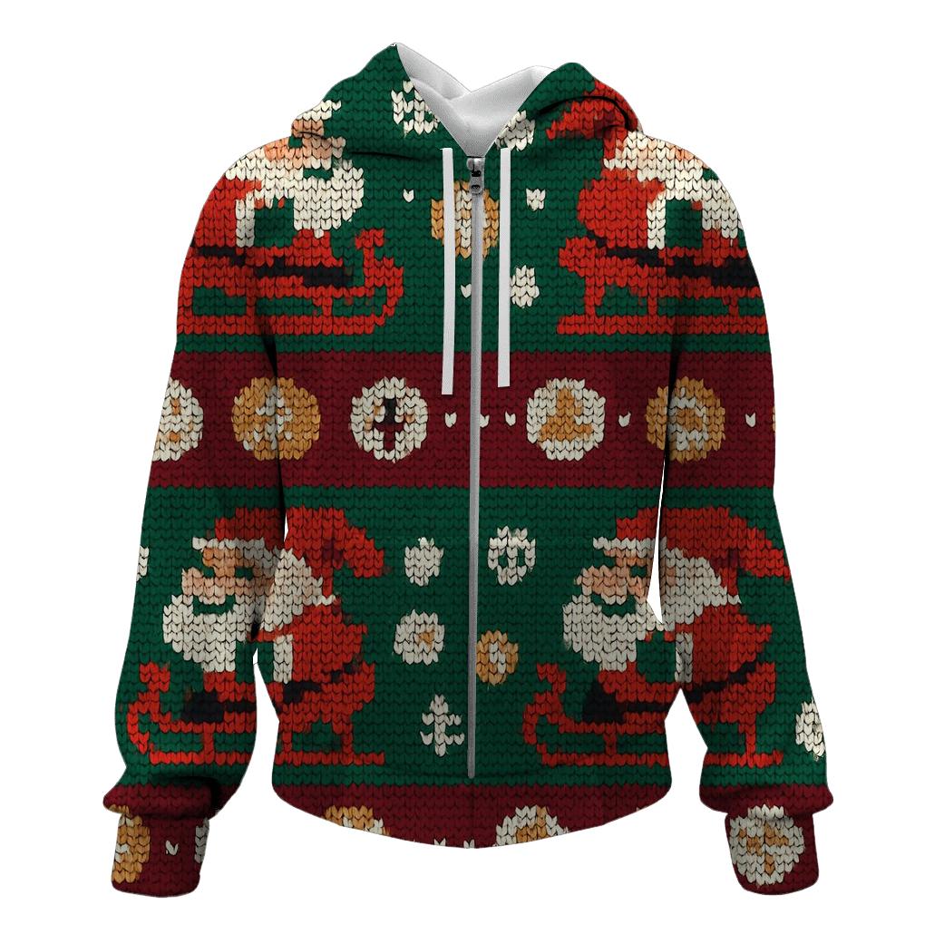 Santa Sleigh Bubble Trail Design pullover hoodies