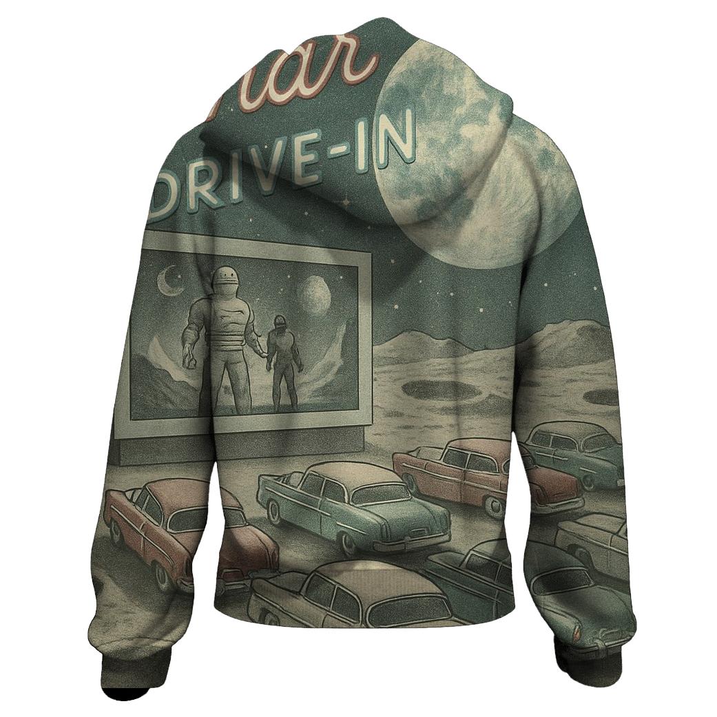 Retro Lunar Drive In Theater Scene hoodie trends