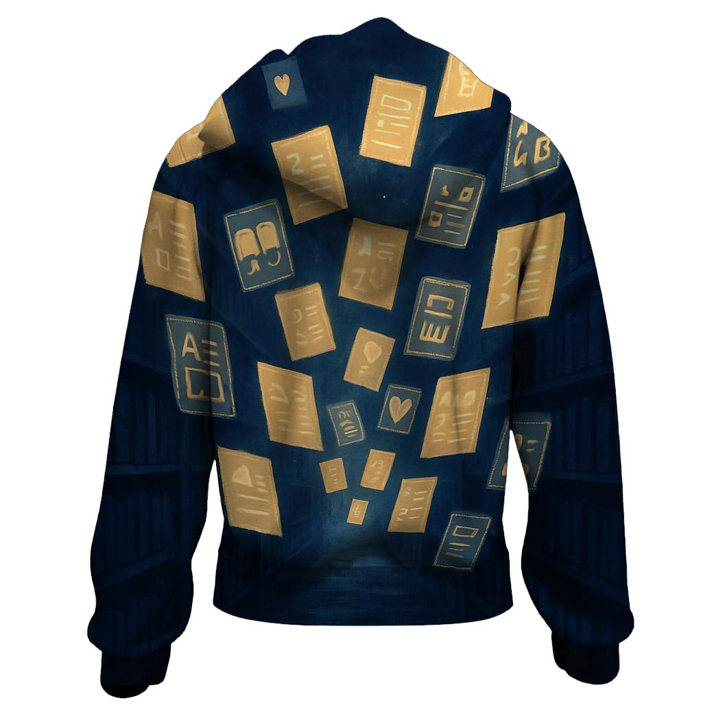 Midnight Library Of Floating Pages premium hoodies