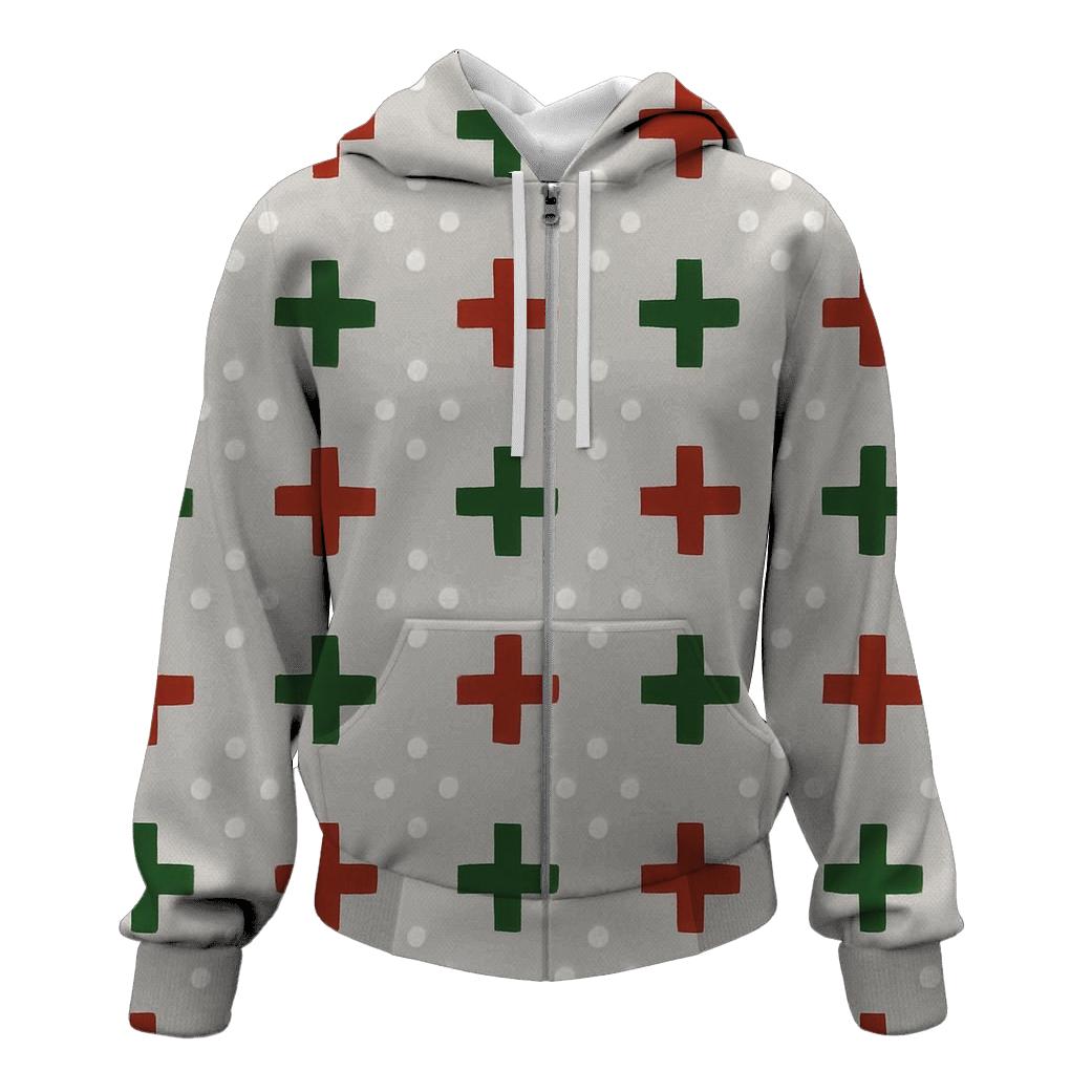 Nordic Snow Knit Grid hoodie styles