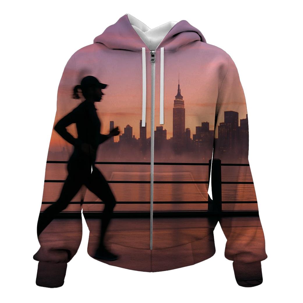 Sunrise Run On Roosevelt Island With Skyline pullover hoodies