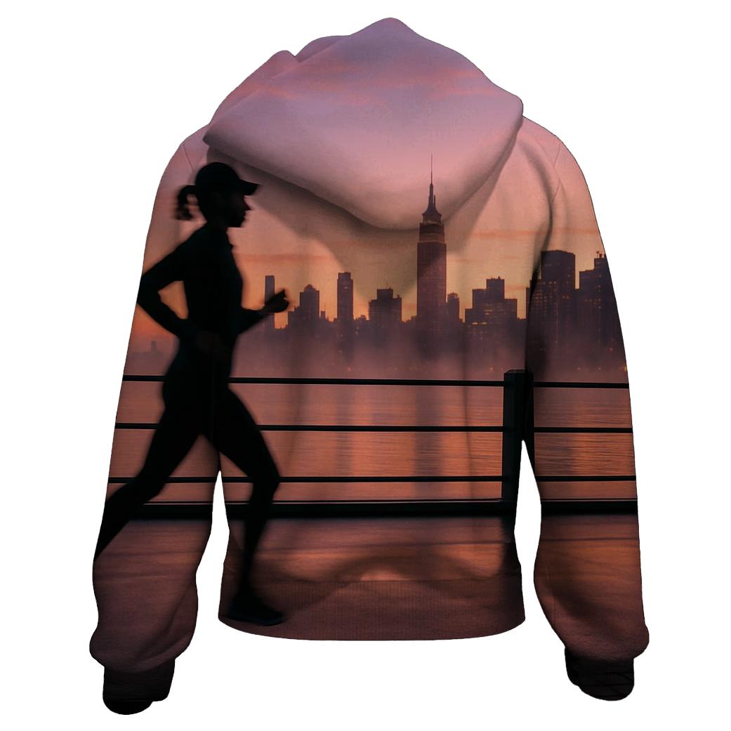 Sunrise Run On Roosevelt Island With Skyline pullover hoodies