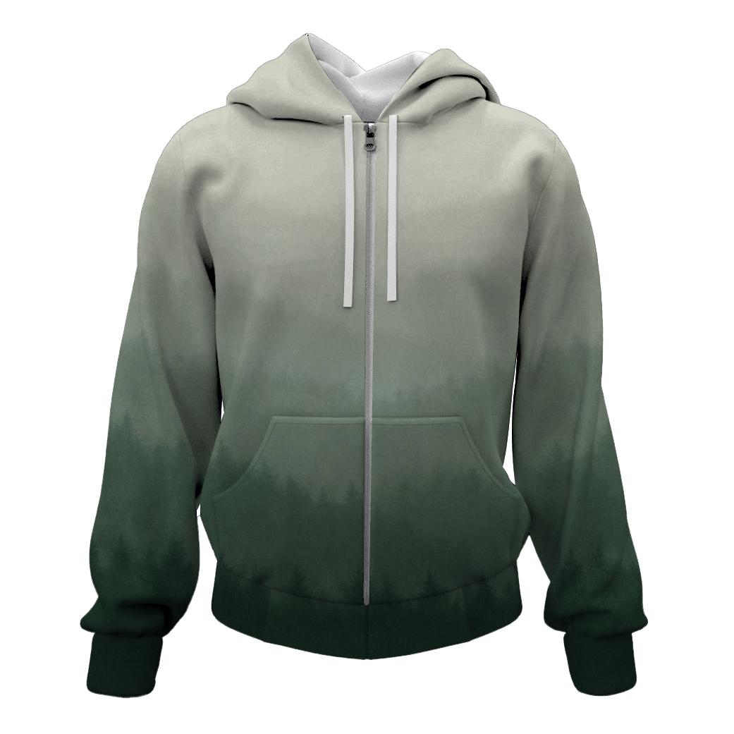 Fogbound Forest Gradient graphic hoodies