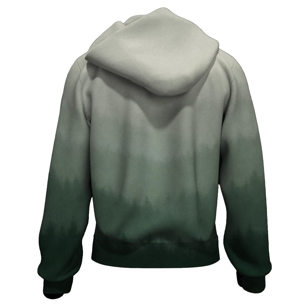 Fogbound Forest Gradient graphic hoodies