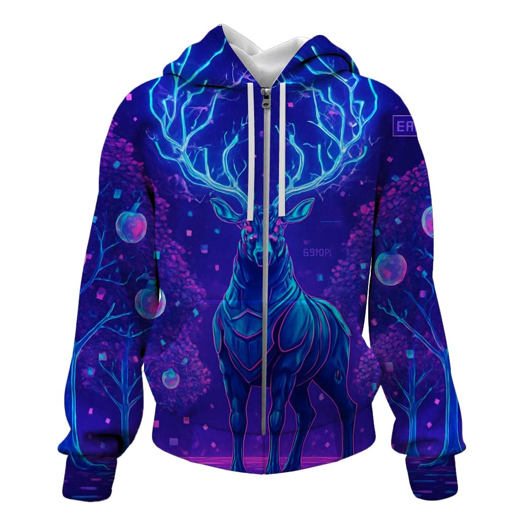Glitch Orchard Guardian graphic hoodies
