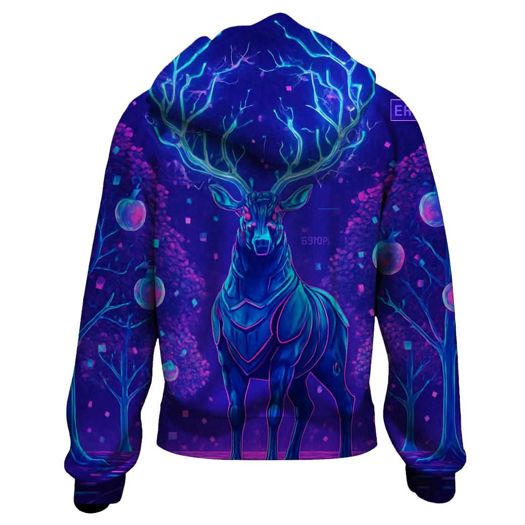 Glitch Orchard Guardian graphic hoodies