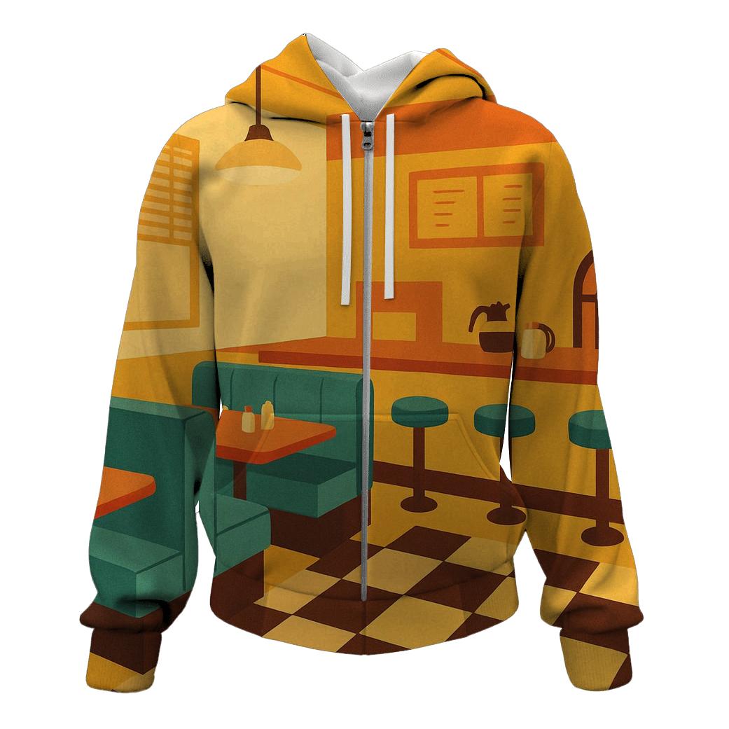 Retro Diner Morning custom hoodies
