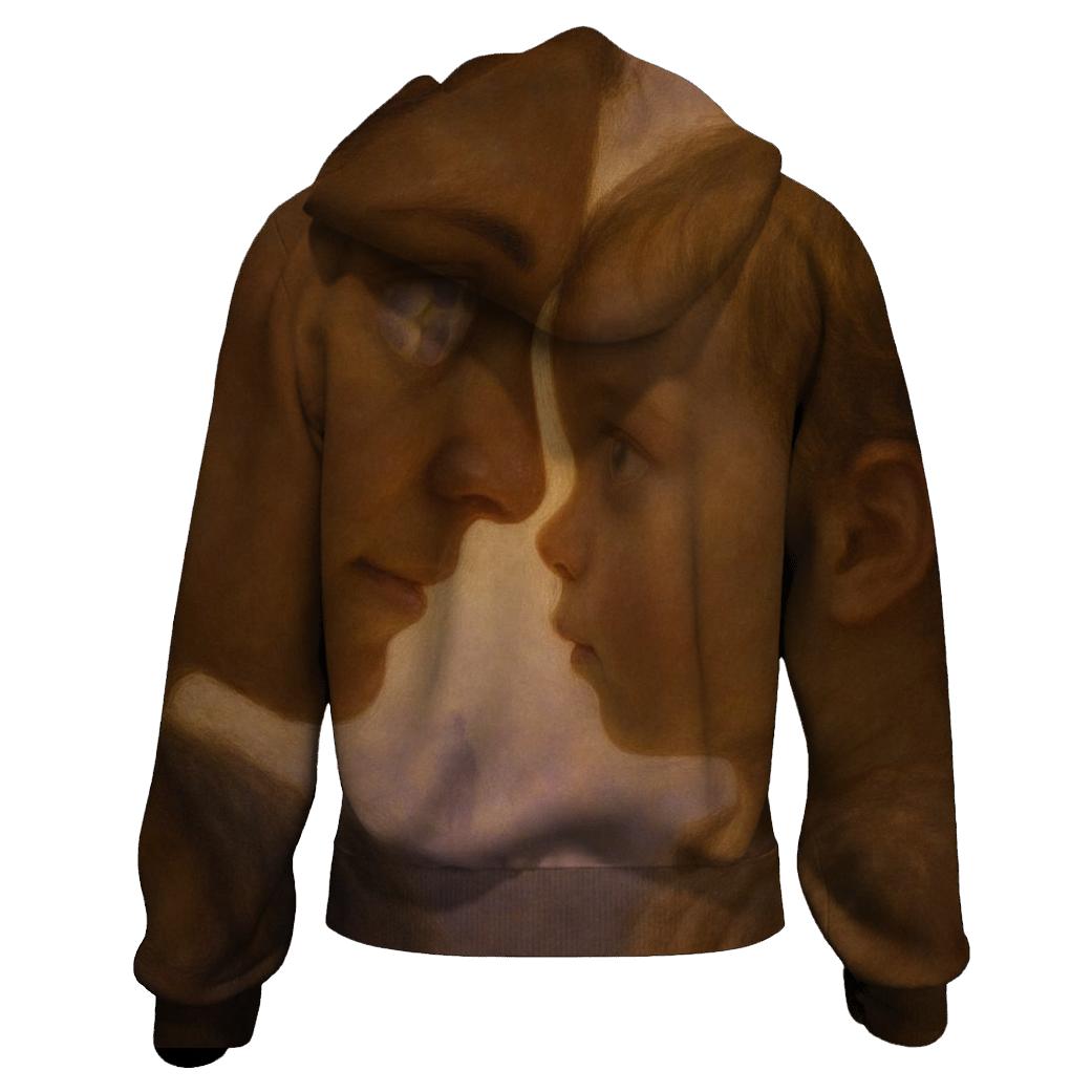 In Her Eyes I First Learned My Name embroidered hoodies