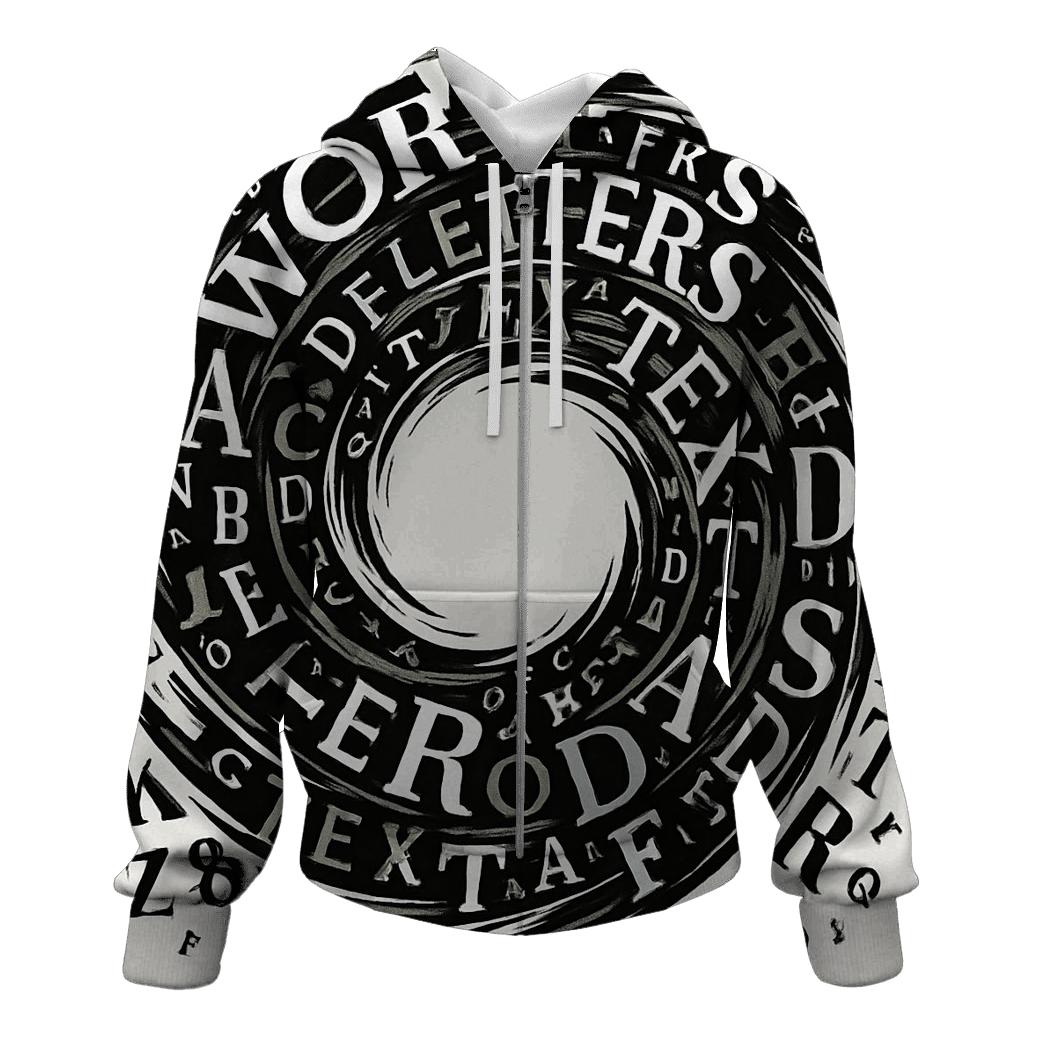 Monochrome Typographic Storm hoodie designs