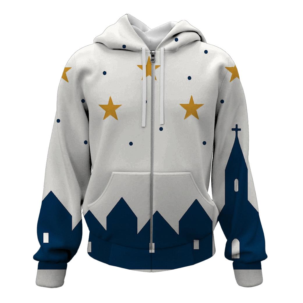 Silent Night Village Silhouette designer hoodies