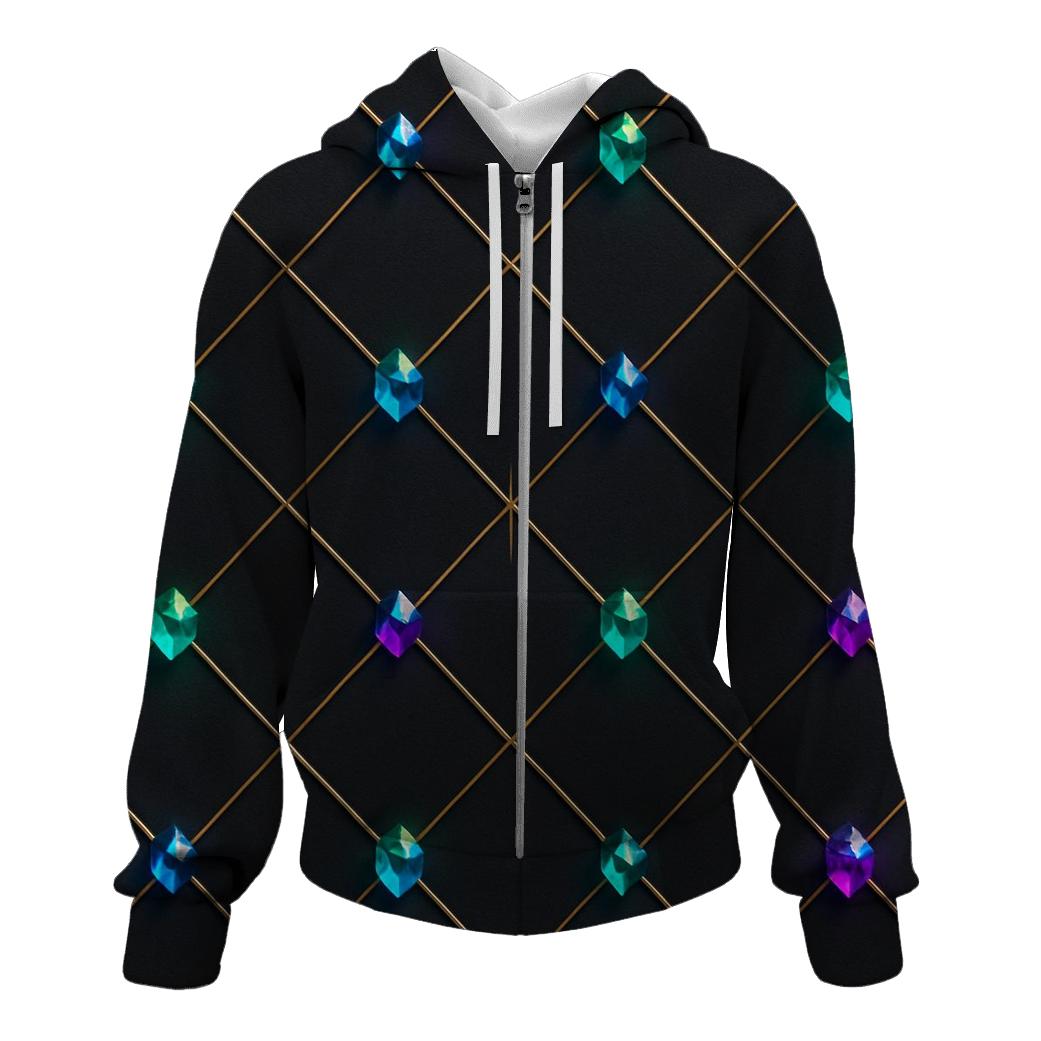 Charcoal Gem Lattice graphic hoodies