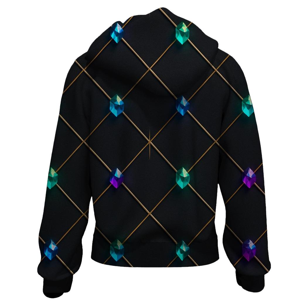 Charcoal Gem Lattice graphic hoodies