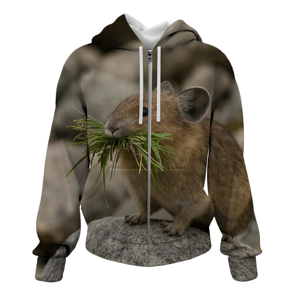 Talus Watch Pika Foraging printed hoodies