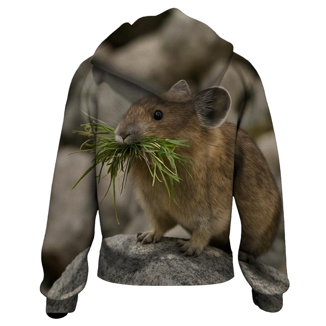 Talus Watch Pika Foraging printed hoodies
