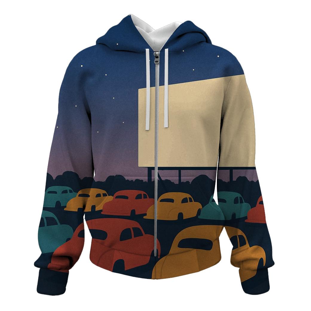 Summer Drive In Cinema zip-up hoodies