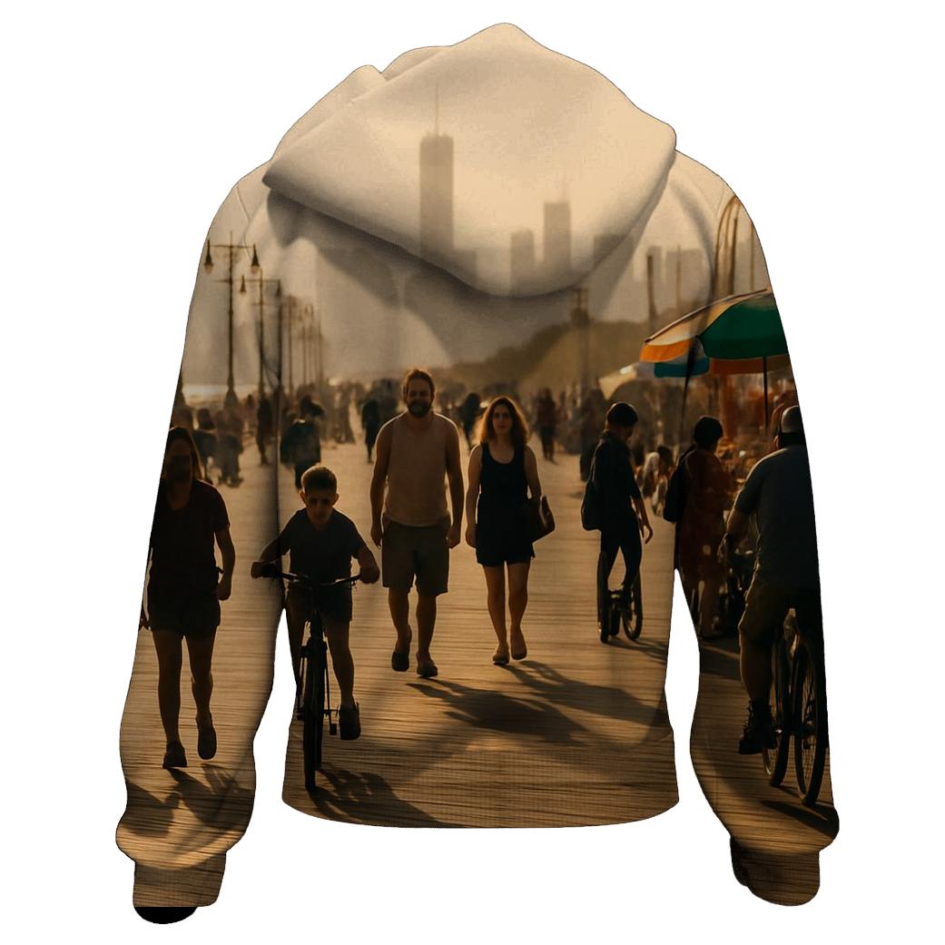 Coney Island Boardwalk With Distant Skyline hoodie trends