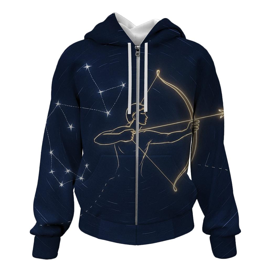 Sagittarius Archer Star Trail Map graphic hoodies