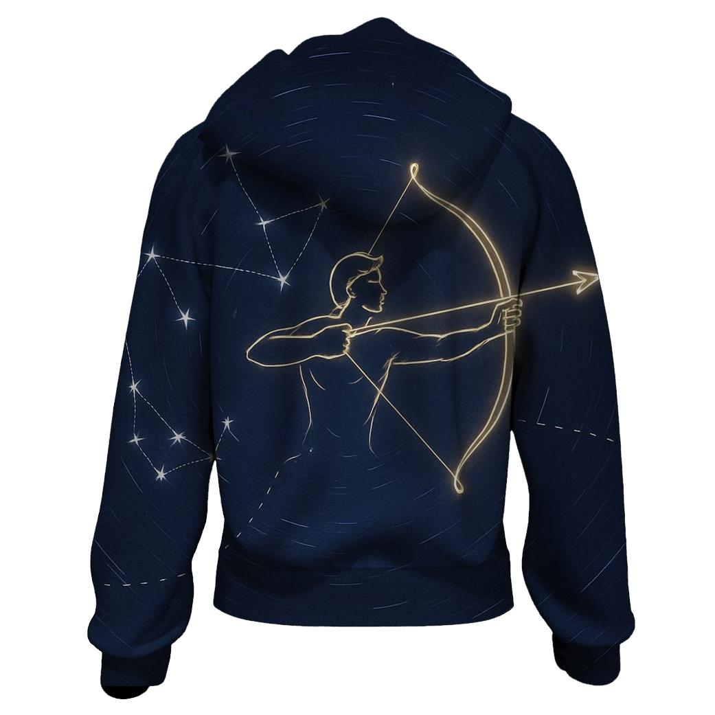 Sagittarius Archer Star Trail Map graphic hoodies