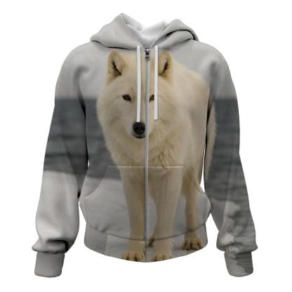 Arctic Wolf Against Melting Sea Ice lightweight hoodies