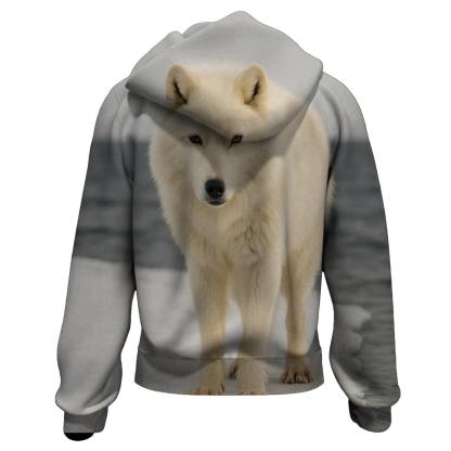 Arctic Wolf Against Melting Sea Ice lightweight hoodies