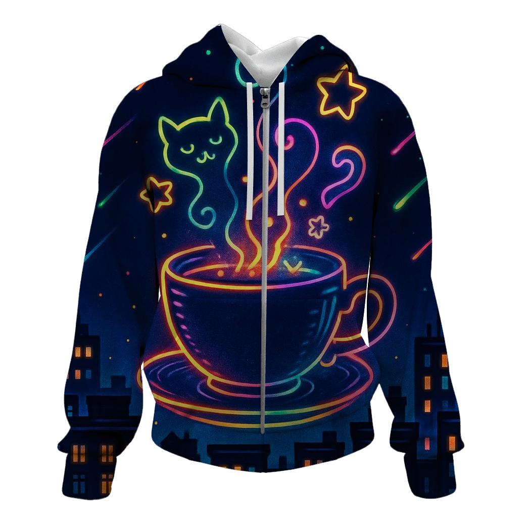 Neon Tea Time Meteor Shower lightweight hoodies