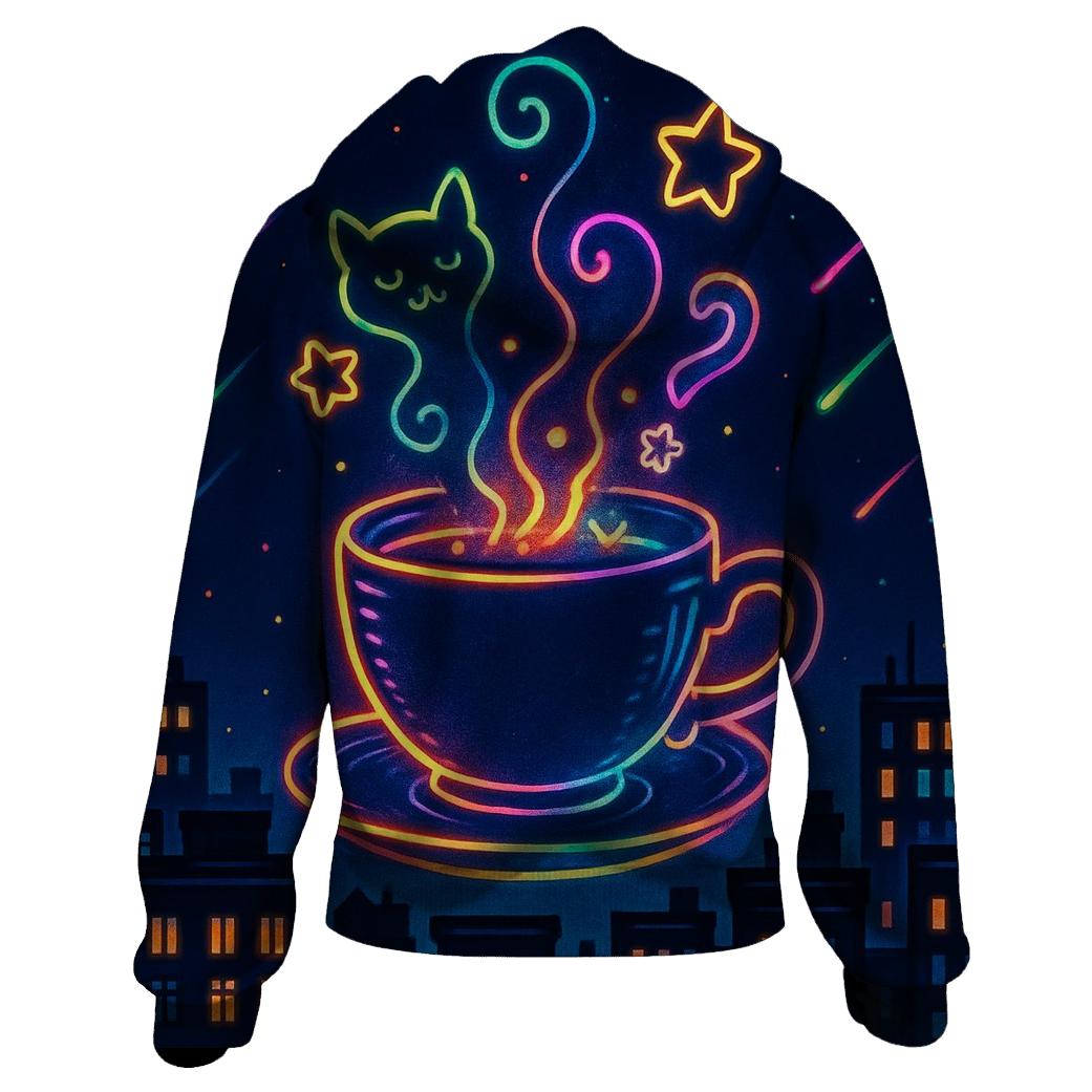 Neon Tea Time Meteor Shower lightweight hoodies