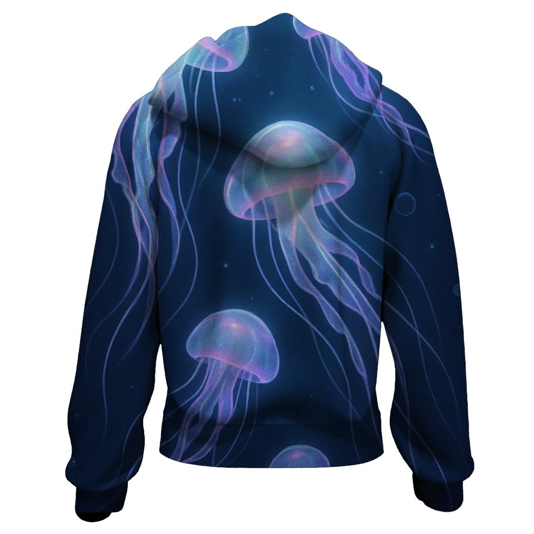Holographic Jellyfish Parade zip-up hoodies