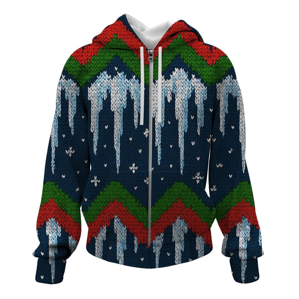 Icicle Candy Cane Zigzag Cascade Design pullover hoodies