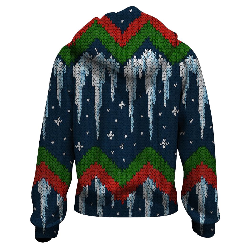 Icicle Candy Cane Zigzag Cascade Design pullover hoodies