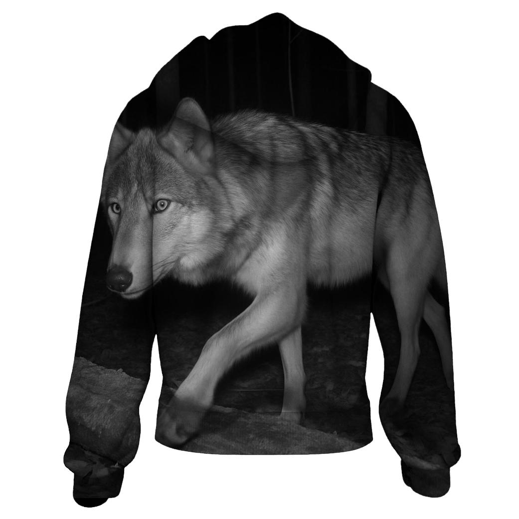 Forest Wolf Passing Hidden Camera Trap premium hoodies