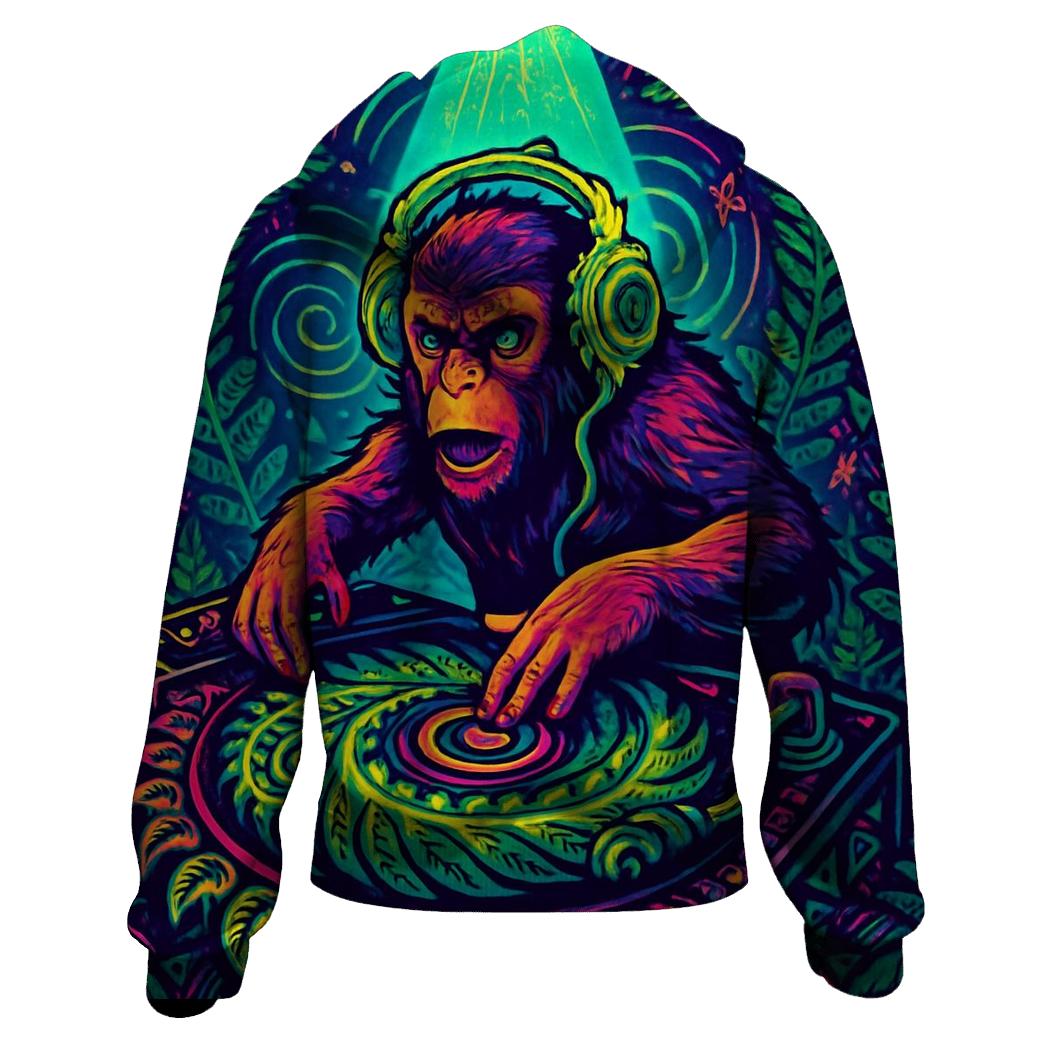 Fractal Jungle Beat printed hoodies