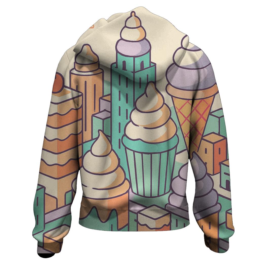 Retro Futurist Dessert City zip-up hoodies